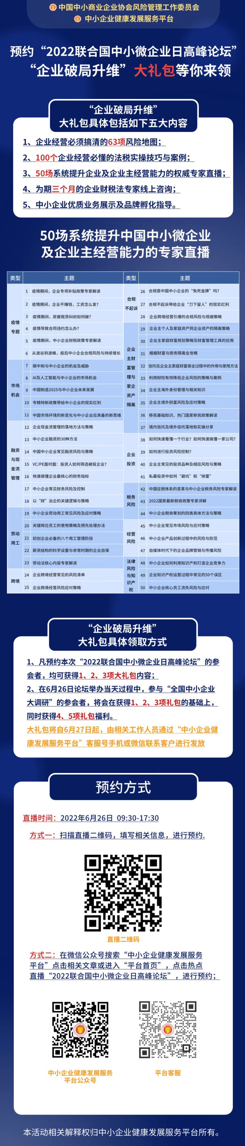 2022聯(lián)合國中小微企業(yè)日高峰論壇 | “50場權威專家系列直播” 系統(tǒng)提升企業(yè)經營思維與能力